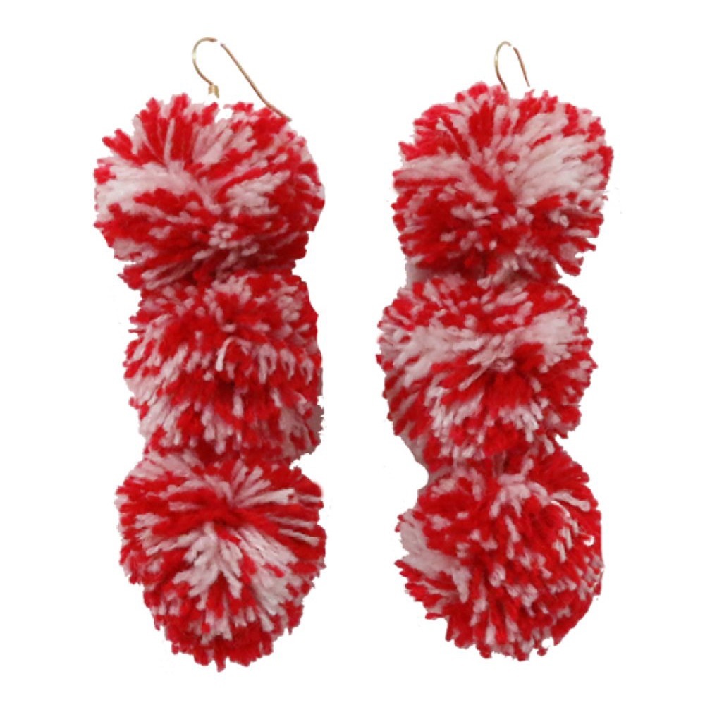MISA Caprice Daiquiri Pom Pom Drop Earrings